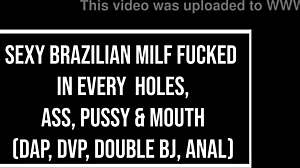 Brazilian milf Bruna Ferrari takes double anal vaginal