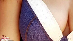 jelena jensen teases her big tits outdoors while masturbating