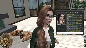 Nerd girl explores second life virtually