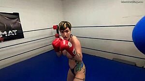 her tits out fighter pins you down!