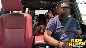 a blonde raver shares her boyfriend's bbc on a ride