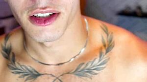 masseur strokes cock sniffing client's used panties till messy climax