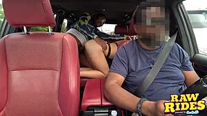 a blonde raver shares her boyfriend's bbc on a ride