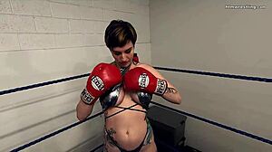 her tits out fighter pins you down!