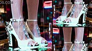 Shiny High Heels Overflowing Cum Messy Bar Counter Creampie