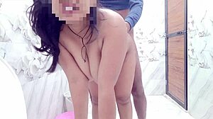 tattooed babe doggystyle pussy fucked bent over in bathroom