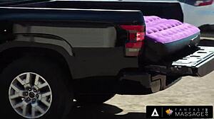 Lacey Jayne's inked body oils up for nuru truck fuck ride