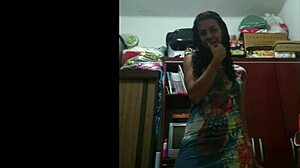 WOW! BRAZILIAN HOUSEWIFE FLASHES HUGE ASS IN HOMEMADE LINGERIE FETISH!