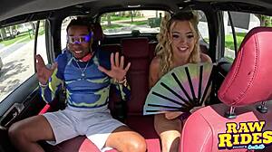 a blonde raver shares her boyfriend's bbc on a ride