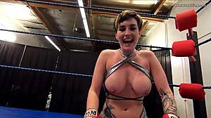 her tits out fighter pins you down!