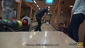 LUCKY PICKUP FUCKS HOT TEEN WIFE IN BOWLING ALLEY!