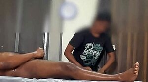 Spa Lady Freaks At Huge Customer Cock!