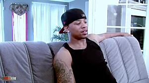 dior millian gags hard on j strokes thick black cock then takes wild pussy pounding