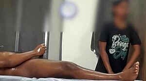 Spa Lady Freaks At Huge Customer Cock!