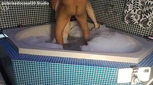Blonde Latina Anal Fucked By Monster Cock Bathtub!