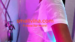 hey check out this cute asian teen stripping her big ass in the bathroom