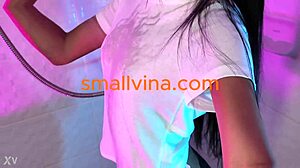 hey check out this cute asian teen stripping her big ass in the bathroom