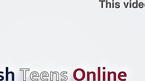 British Teen Deepthroats Fan Cock Swallows Cum in Homemade Nylon Fuck