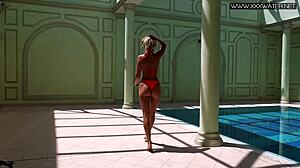 Very Hot Russian Teen Mary Kalisy Poses Nude By Pool In Bikini