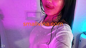 hey check out this cute asian teen stripping her big ass in the bathroom