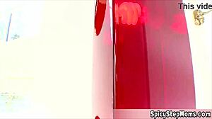 sexy sporty brunette gets horny sucking cock outdoors