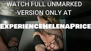 helenaprice's gloryhole cuckold date swallows interracial cum behind the scenes