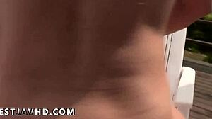 naked risa mizuki blows stiff cock outdoors uncensored