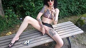 Lucy Ravenblood Smokes While Dildoing Cunt Publicly.