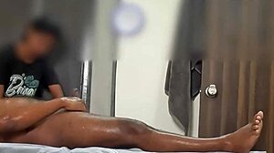 Spa Lady Freaks At Huge Customer Cock!