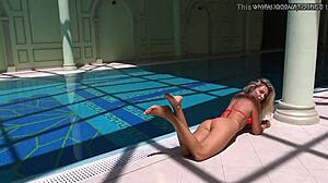 Very Hot Russian Teen Mary Kalisy Poses Nude By Pool In Bikini