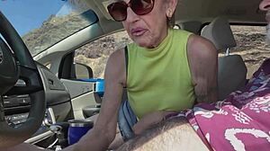 Car BJ Before Beach Photoshoot with Hairy Milf