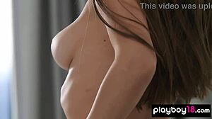 Gloria Sol's Big Tits And Trimmed Pussy Strip