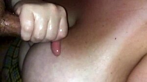Wife Jerks My Big Cock With 42F Natural Tits Slo-Mo