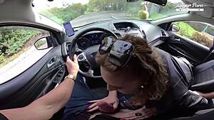 Nympho blonde wife Julia North gaps big pussy lips in forest anal quickie