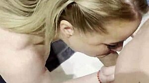 stepmom sucks stepson's huge dick in shower to make him explode happy