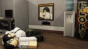 Fill the office slut with cum as she bends over begging