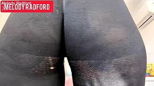 Melody Radford's sheer leggings hug her curvy milf ass begging to be fucked