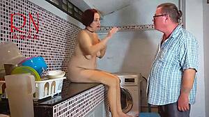 Housewife Dominated with Pussy Licking in Washing Machine Full Laundry Video