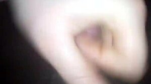 Amateur Rips Lingerie for Quick Pantyhose Cum Handjob