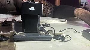 bold beauty milf squirts on huge pussy machine toy