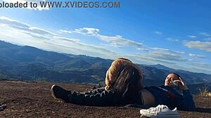 married latina's big ass bareback pounded by tour guide on mountain peak outdoors