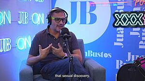 Giant titted Latina Rosxanagutierrez pounded deep by fuck machine on podcast