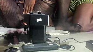 bold beauty milf squirts on huge pussy machine toy