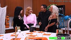 step family halloween orgy with aunts cousins teens dildos