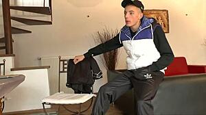 blonde amateur friend gets anal creampie facial at home