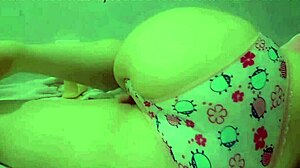 Cute student grinds naughty dildo on panties in hot masturbation session