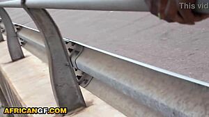 Tight Ebony Pussy Craves Boyfriend's Huge White Cock Outdoors