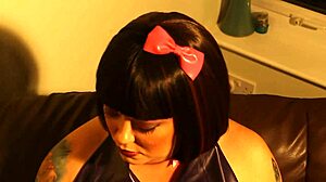 bbw mistress tina snua lights up that montecristo in shiny latex gloves lookin fierce