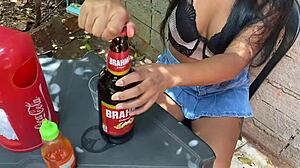 A Novinha Pesqueiro Bar Lingerie Anal com Senhor Safado Outdoor Latina Heat