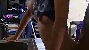 hey check this cute mexican amateur getting fucked while washing dishes